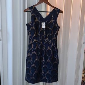 J. Crew peacock jacquard dress